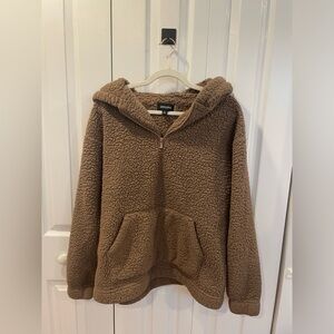 brown teddy pullover hoodie
